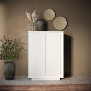 Balias Home Buffet haut moderne laqué blanc mat Rosine Blanc laqué mat - Publicité Balias Home Buffet haut moderne laqué blanc mat Rosine Blanc laqué mat - Publicité
