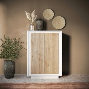 Balias Home Buffet haut moderne laqué blanc mat/chêne cadiz Rosine Blanc laqué mat/chêne cadiz - Publicité Balias Home Buffet haut moderne laqué blanc mat/chêne cadiz Rosine Blanc laqué mat/chêne cadiz - Publicité