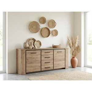 Deladeco Buffet/bahut contemporain 220 cm chêne français Barbara Chêne français - Publicité Deladeco Buffet/bahut contemporain 220 cm chêne français Barbara Chêne français - Publicité