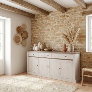 Deladeco Buffet/bahut contemporain chêne blanc/marron Maxime Chêne blanc/marron - Publicité Deladeco Buffet/bahut contemporain chêne blanc/marron Maxime Chêne blanc/marron - Publicité