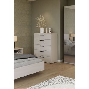 Deladeco Commode haute contemporaine 5 tiroirs chêne clair Lolita Chêne clair - Publicité Deladeco Commode haute contemporaine 5 tiroirs chêne clair Lolita Chêne clair - Publicité