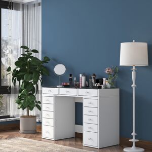 Deladeco Coiffeuse moderne blanche Aurine Blanc - Publicité Deladeco Coiffeuse moderne blanche Aurine Blanc - Publicité