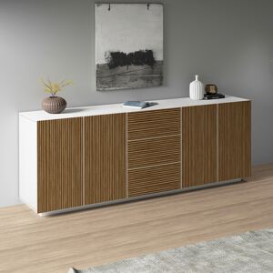 Deladeco Buffet/bahut moderne 220 cm blanc mat/chêne clair Costarica Blanc mat/chêne clair - Publicité Deladeco Buffet/bahut moderne 220 cm blanc mat/chêne clair Costarica Blanc mat/chêne clair - Publicité