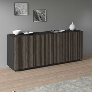Deladeco Buffet/bahut moderne 200 cm anthracite mat/chêne foncé Costarica Anthracite mat/chêne foncé - Publicité Deladeco Buffet/bahut moderne 200 cm anthracite mat/chêne foncé Costarica Anthracite mat/chêne foncé - Publicité