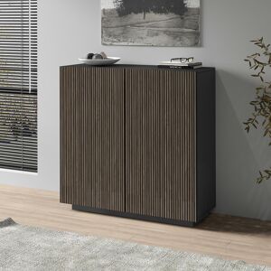 Deladeco Buffet haut moderne anthracite mat/chêne foncé Costarica Anthracite mat/chêne foncé - Publicité Deladeco Buffet haut moderne anthracite mat/chêne foncé Costarica Anthracite mat/chêne foncé - Publicité