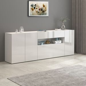 Deladeco Buffet/bahut moderne 220 cm blanc brillant Enaya Blanc brillant - Publicité Deladeco Buffet/bahut moderne 220 cm blanc brillant Enaya Blanc brillant - Publicité