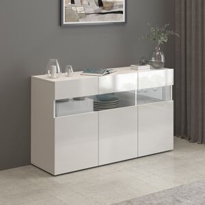 Deladeco Buffet/bahut moderne 130 cm blanc brillant Enaya Blanc brillant - Publicité Deladeco Buffet/bahut moderne 130 cm blanc brillant Enaya Blanc brillant - Publicité