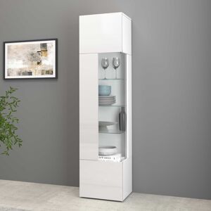 Deladeco Vitrine moderne 45 cm blanc brillant Keops Blanc brillant - Publicité Deladeco Vitrine moderne 45 cm blanc brillant Keops Blanc brillant - Publicité