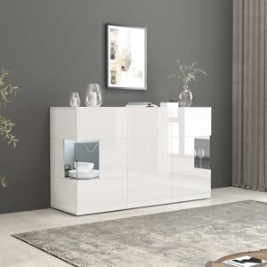 Deladeco Buffet/bahut moderne 135 cm blanc brillant Keops Blanc brillant - Publicité Deladeco Buffet/bahut moderne 135 cm blanc brillant Keops Blanc brillant - Publicité