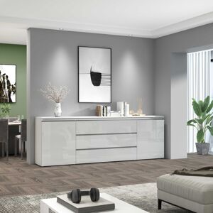 Deladeco Buffet/bahut moderne 240 cm blanc brillant Maeva Blanc brillant - Publicité Deladeco Buffet/bahut moderne 240 cm blanc brillant Maeva Blanc brillant - Publicité