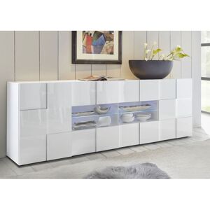 Balias Home Buffet/bahut moderne 241 cm laqué blanc brillant Milenor Blanc laqué brillant - Publicité Balias Home Buffet/bahut moderne 241 cm laqué blanc brillant Milenor Blanc laqué brillant - Publicité