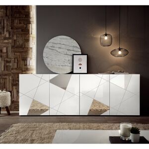 Balias Home Buffet/bahut moderne 241 cm laqué blanc brillant Larissa Blanc laqué brillant - Publicité Balias Home Buffet/bahut moderne 241 cm laqué blanc brillant Larissa Blanc laqué brillant - Publicité