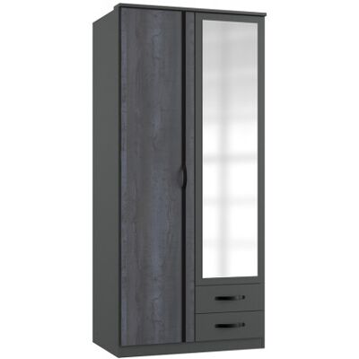 Deladeco Armoire adulte contemporaine 91 cm graphite Birmanie Graphite - Publicité Deladeco Armoire adulte contemporaine 91 cm graphite Birmanie Graphite - Publicité