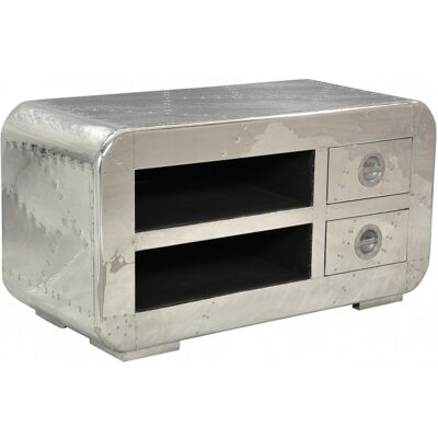 Vivabita Meuble TV industriel 100 cm bois et aluminium Fly Argent - Publicité Vivabita Meuble TV industriel 100 cm bois et aluminium Fly Argent - Publicité