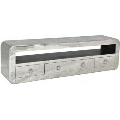 Vivabita Meuble TV industriel 200 cm bois et aluminium Fly Argent - Publicité Vivabita Meuble TV industriel 200 cm bois et aluminium Fly Argent - Publicité