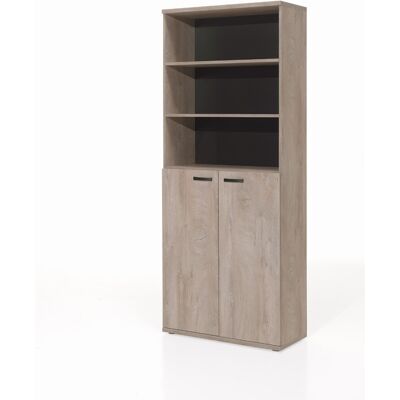 Deladeco Armoire combinée de bureau contemporaine chêne clair Othello Chêne clair - Publicité Deladeco Armoire combinée de bureau contemporaine chêne clair Othello Chêne clair - Publicité