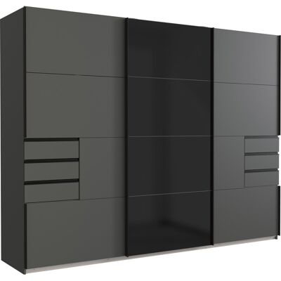 Deladeco Armoire adulte moderne 270 cm graphite Adriana I Anthracite - Publicité Deladeco Armoire adulte moderne 270 cm graphite Adriana I Anthracite - Publicité