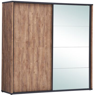 Deladeco Armoire adulte style industriel chêne/noir Esperance Chêne/noir - Publicité Deladeco Armoire adulte style industriel chêne/noir Esperance Chêne/noir - Publicité