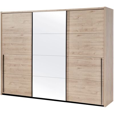 Deladeco Armoire adulte contemporaine 253 cm chêne clair Violetta Chêne clair - Publicité Deladeco Armoire adulte contemporaine 253 cm chêne clair Violetta Chêne clair - Publicité