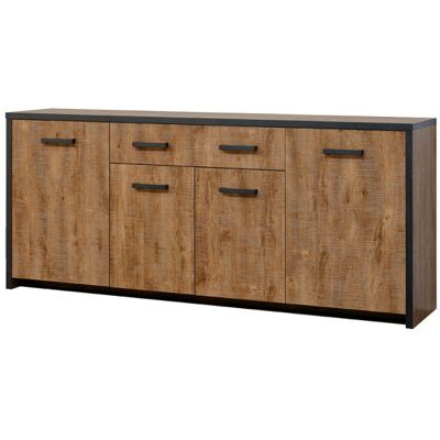 Deladeco Buffet/bahut style industriel 210 cm chêne/noir Esterelle Chêne/noir - Publicité Deladeco Buffet/bahut style industriel 210 cm chêne/noir Esterelle Chêne/noir - Publicité