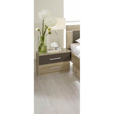Exodecor Chevet contemporain 2 tiroirs (lot de 2) chêne clair/gris Venilia Chêne clair/gris - Publicité Exodecor Chevet contemporain 2 tiroirs (lot de 2) chêne clair/gris Venilia Chêne clair/gris - Publicité