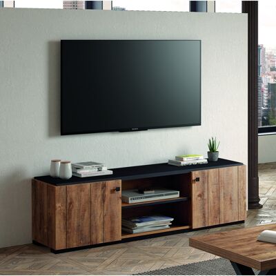 Deladeco Meuble TV contemporain 160 cm chêne cognac Shelly Chêne cognac - Publicité Deladeco Meuble TV contemporain 160 cm chêne cognac Shelly Chêne cognac - Publicité