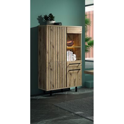 Deladeco Vaisselier/argentier contemporain avec éclairage chêne canyon Timber Chêne canyon - Publicité Deladeco Vaisselier/argentier contemporain avec éclairage chêne canyon Timber Chêne canyon - Publicité