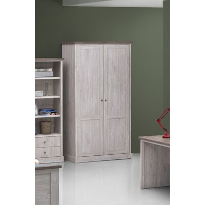 Deladeco Armoire enfant contemporaine 118 cm chêne blanc/marron Maxime Chêne blanc/marron - Publicité Deladeco Armoire enfant contemporaine 118 cm chêne blanc/marron Maxime Chêne blanc/marron - Publicité