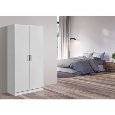 Deladeco Armoire contemporaine 80 cm blanche Willy Blanc - Publicité Deladeco Armoire contemporaine 80 cm blanche Willy Blanc - Publicité
