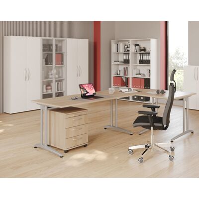Optizen Caisson mobile à tiroirs profondeur 58 cm Londonien Blanc, gris, érable, hêtre, chêne, chêne ambré, noyer ou graphite - Publicité Optizen Caisson mobile à tiroirs profondeur 58 cm Londonien Blanc, gris, érable, hêtre, chêne, chêne ambré, noyer ou graphite - Publicité