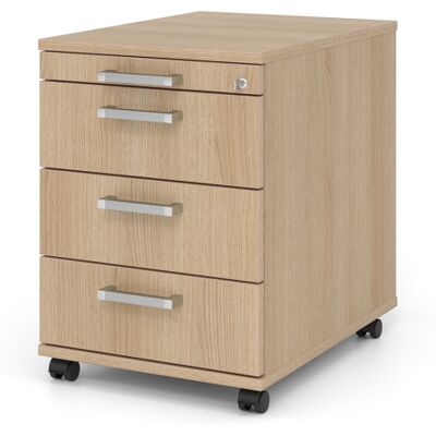 Optizen Caisson mobile à tiroirs profondeur 58 cm Londonien Blanc, gris, érable, hêtre, chêne, chêne ambré, noyer ou graphite - Publicité Optizen Caisson mobile à tiroirs profondeur 58 cm Londonien Blanc, gris, érable, hêtre, chêne, chêne ambré, noyer ou graphite - Publicité