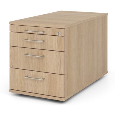 Optizen Caisson mobile à tiroirs profondeur 80 cm Londonien Blanc, gris, érable, hêtre, chêne, chêne ambré, noyer ou graphite - Publicité Optizen Caisson mobile à tiroirs profondeur 80 cm Londonien Blanc, gris, érable, hêtre, chêne, chêne ambré, noyer ou graphite - Publicité