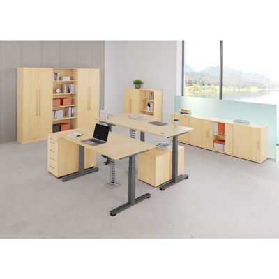 Optizen Etagère de bureau H 127 cm Londonien Blanc, gris, érable, hêtre ou noyer - Publicité Optizen Etagère de bureau H 127 cm Londonien Blanc, gris, érable, hêtre ou noyer - Publicité