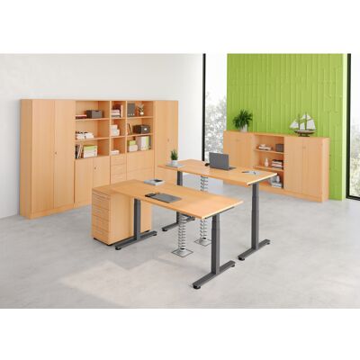 Optizen Etagère de bureau H 127 cm Londonien Blanc, gris, érable, hêtre ou noyer - Publicité Optizen Etagère de bureau H 127 cm Londonien Blanc, gris, érable, hêtre ou noyer - Publicité