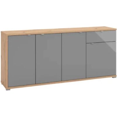 Deladeco Buffet/bahut moderne 190 cm chêne/verre gris Andora Chêne/verre gris - Publicité Deladeco Buffet/bahut moderne 190 cm chêne/verre gris Andora Chêne/verre gris - Publicité