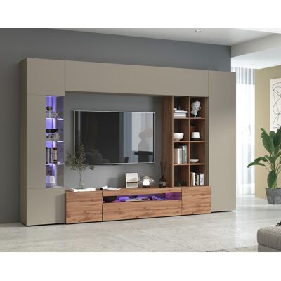 Deladeco Banc TV moderne taupe/chêne wotan Keops Taupe/chêne wotan - Publicité Deladeco Banc TV moderne taupe/chêne wotan Keops Taupe/chêne wotan - Publicité