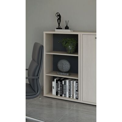 Deladeco Etagère de bureau H 112 cm contemporaine chêne clair Lexos Chêne clair - Publicité Deladeco Etagère de bureau H 112 cm contemporaine chêne clair Lexos Chêne clair - Publicité