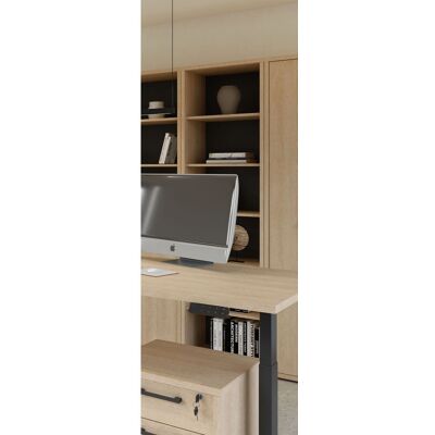 Deladeco Etagère de bureau H 216 cm contemporaine chêne sable Lexos Chêne sable - Publicité Deladeco Etagère de bureau H 216 cm contemporaine chêne sable Lexos Chêne sable - Publicité
