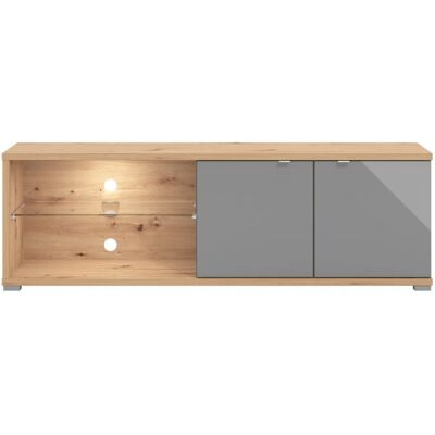 Deladeco Meuble TV moderne 175 cm chêne/verre gris Andora Chêne/verre gris - Publicité Deladeco Meuble TV moderne 175 cm chêne/verre gris Andora Chêne/verre gris - Publicité