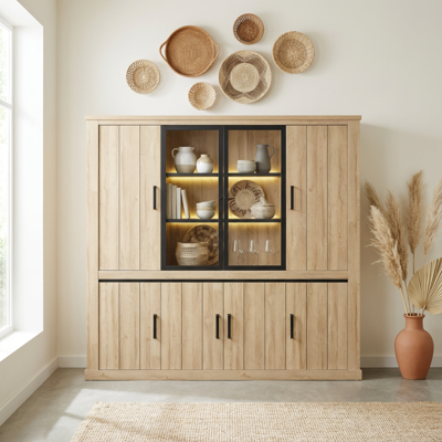 Deladeco Bibliothèque contemporaine 247 cm chêne clair Tiana Chêne clair - Publicité Deladeco Bibliothèque contemporaine 247 cm chêne clair Tiana Chêne clair - Publicité