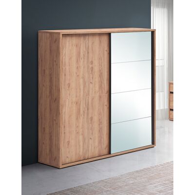Deladeco Armoire adulte contemporaine chêne français Erwan Chêne français 200x214x60 cm - Publicité Deladeco Armoire adulte contemporaine chêne français Erwan Chêne français 200x214x60 cm - Publicité