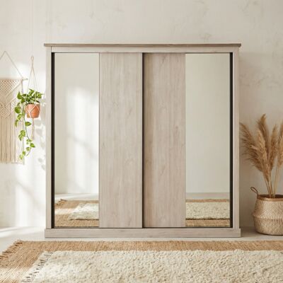 Deladeco Armoire adulte portes coulissantes chêne blanc/marron Maxime Chêne blanc/marron - Publicité Deladeco Armoire adulte portes coulissantes chêne blanc/marron Maxime Chêne blanc/marron - Publicité
