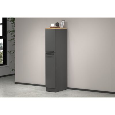 Deladeco Colonne de cuisine 2 tiroirs anthracite mat/chêne wotan Solena Anthracite mat/chêne wotan - Publicité Deladeco Colonne de cuisine 2 tiroirs anthracite mat/chêne wotan Solena Anthracite mat/chêne wotan - Publicité