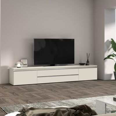 Deladeco Meuble TV moderne 240 cm coloris cachemire Maeva Cachemire - Publicité Deladeco Meuble TV moderne 240 cm coloris cachemire Maeva Cachemire - Publicité
