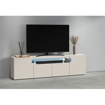 Deladeco Meuble TV moderne 200 cm coloris cachemire Regina Cachemire - Publicité Deladeco Meuble TV moderne 200 cm coloris cachemire Regina Cachemire - Publicité