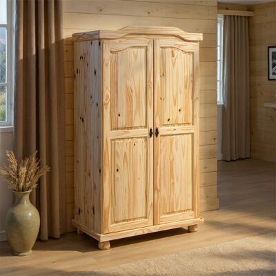 Deladeco Armoire adulte style nature en pin massif naturel Gentiane Naturel - Publicité Deladeco Armoire adulte style nature en pin massif naturel Gentiane Naturel - Publicité