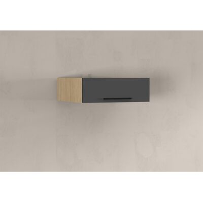 Deladeco Meuble haut 1 abattant de cuisine moderne anthracite mat/chêne Louna Anthracite mat/chêne chopin - Publicité Deladeco Meuble haut 1 abattant de cuisine moderne anthracite mat/chêne Louna Anthracite mat/chêne chopin - Publicité