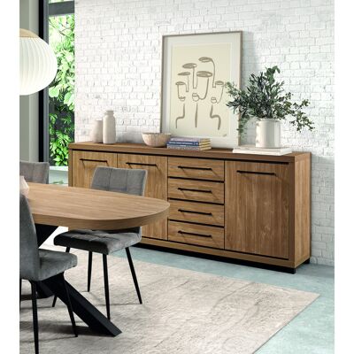 Deladeco Buffet/bahut contemporain 225 cm chêne houston Vita Chêne houston - Publicité Deladeco Buffet/bahut contemporain 225 cm chêne houston Vita Chêne houston - Publicité
