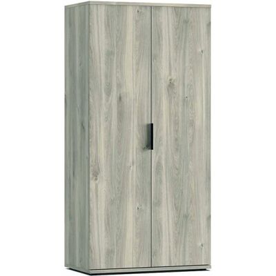 Deladeco Armoire contemporaine 100 cm chêne gris Gladys Chêne gris - Publicité Deladeco Armoire contemporaine 100 cm chêne gris Gladys Chêne gris - Publicité