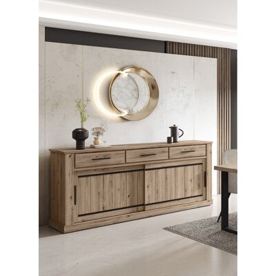 Deladeco Buffet/bahut style campagne 218 cm chêne copper Curby Chêne copper - Publicité Deladeco Buffet/bahut style campagne 218 cm chêne copper Curby Chêne copper - Publicité